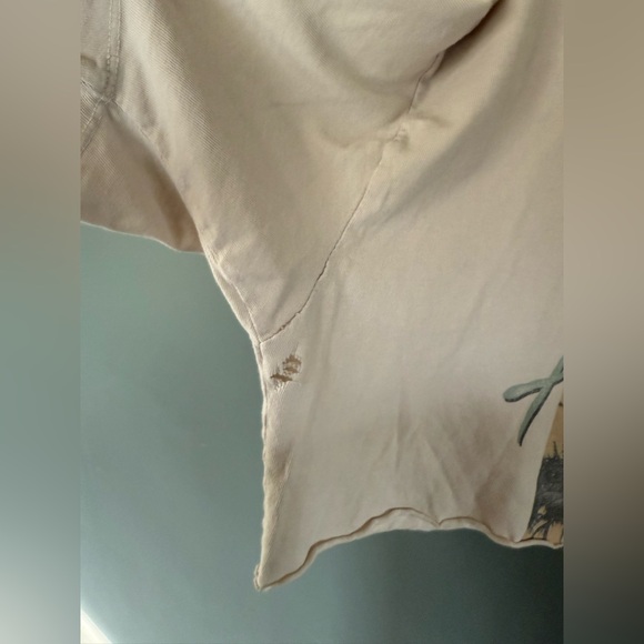 RARE :: Free people distressed vintage welcome to Hollywood Graphic crop tee OS - Picture 11 of 15